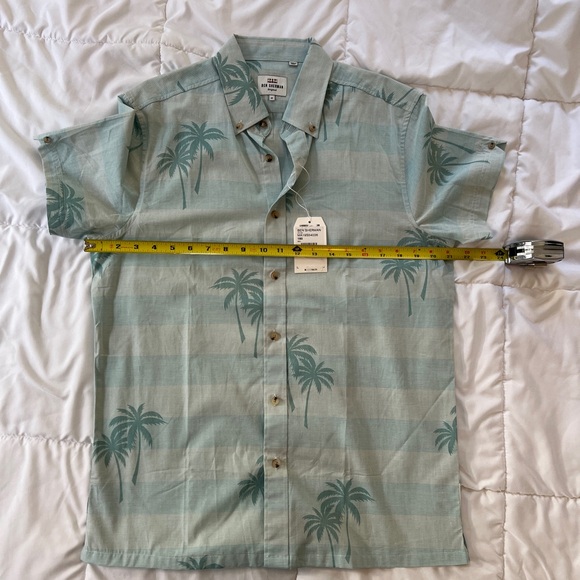 Ben Sherman Original Aqua Palm Tree Shirt - M NWT - Picture 2 of 4